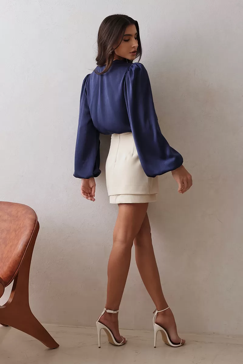 Dot Clothing - Dot Clothing Navy Collarless Shirt - 2683AZUL