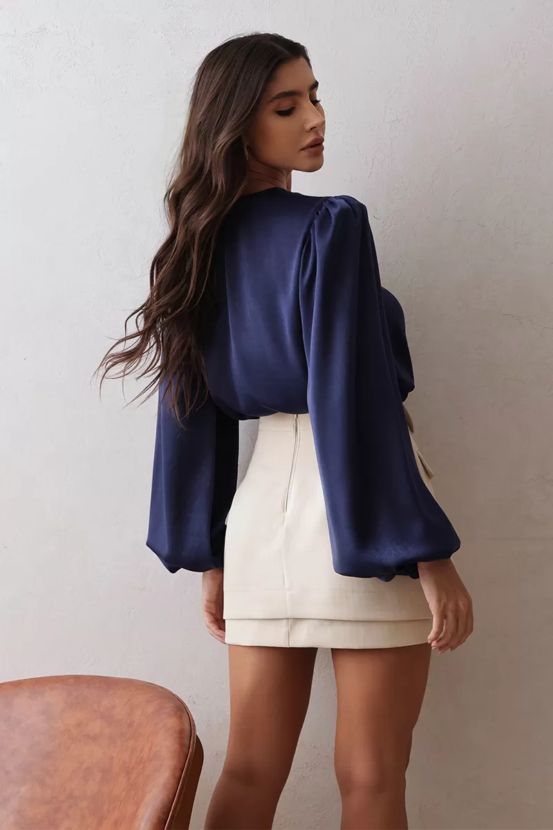 Dot Clothing - Dot Clothing Navy Collarless Shirt - 2683AZUL