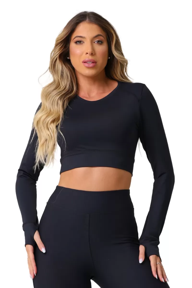 Garotafit - Cropped Radiant Preta - BL247A