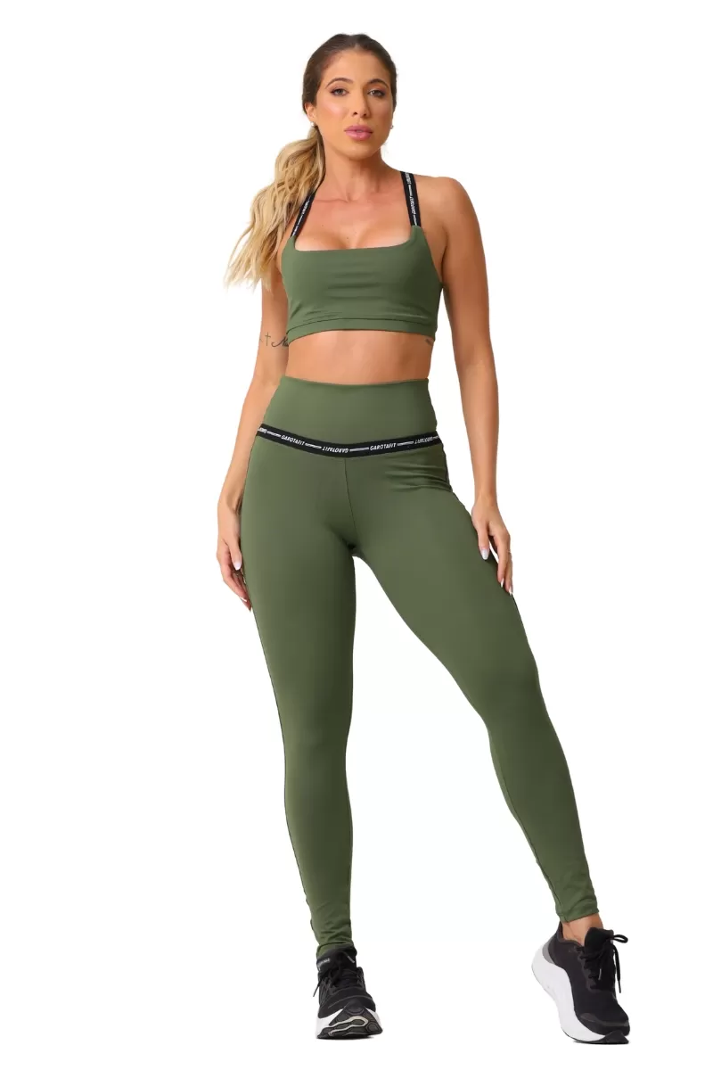 Garotafit - Conjunto Flow Verde Cacto - FCS402HE