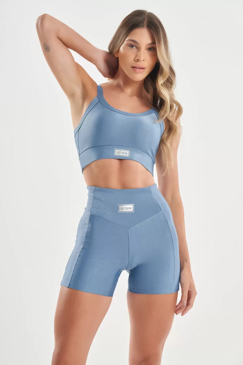 Lets Gym - Short Bright Azul Vintage - 2143BAZV