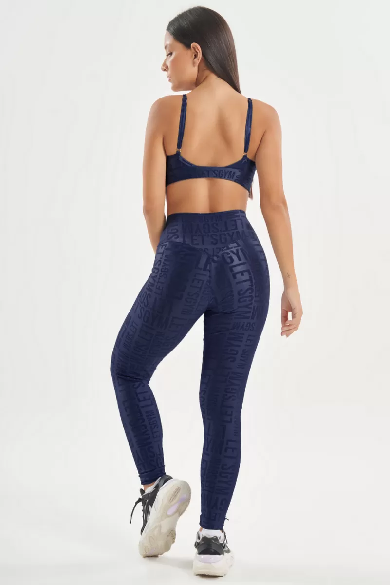 Lets Gym - Legging Velvet Name Azul Marinho - 2628AZM