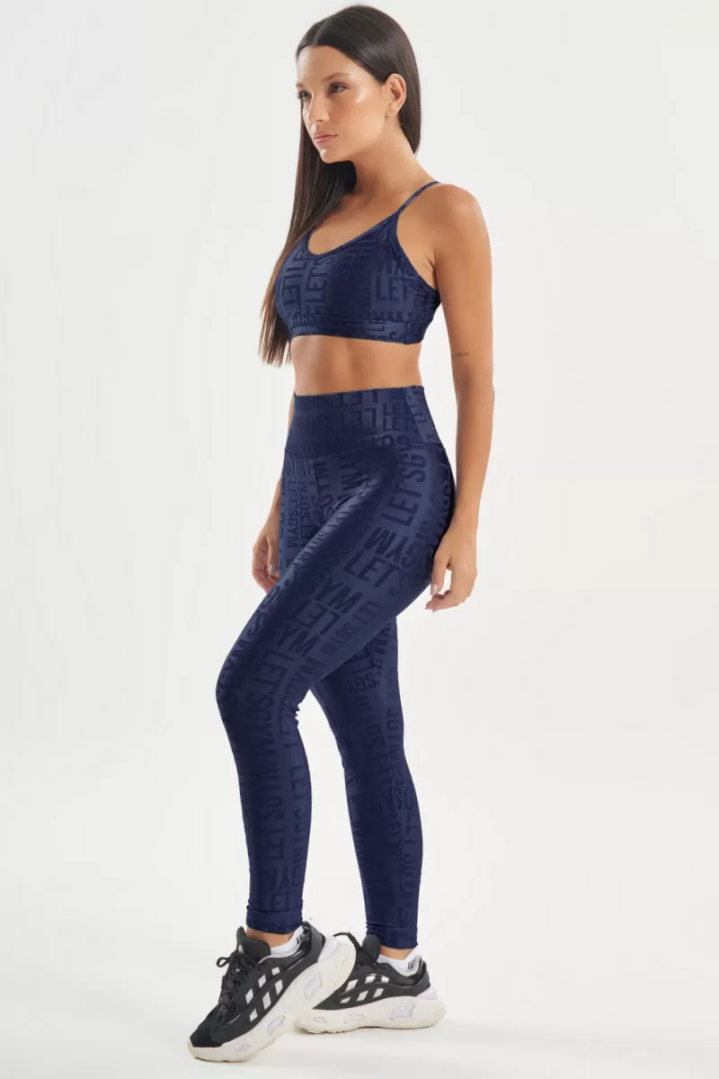 Lets Gym - Legging Velvet Name Azul Marinho - 2628AZM