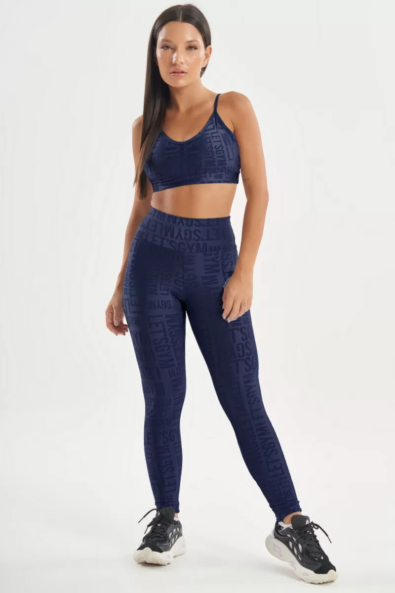 Lets Gym - Legging Velvet Name Azul Marinho - 2628AZM