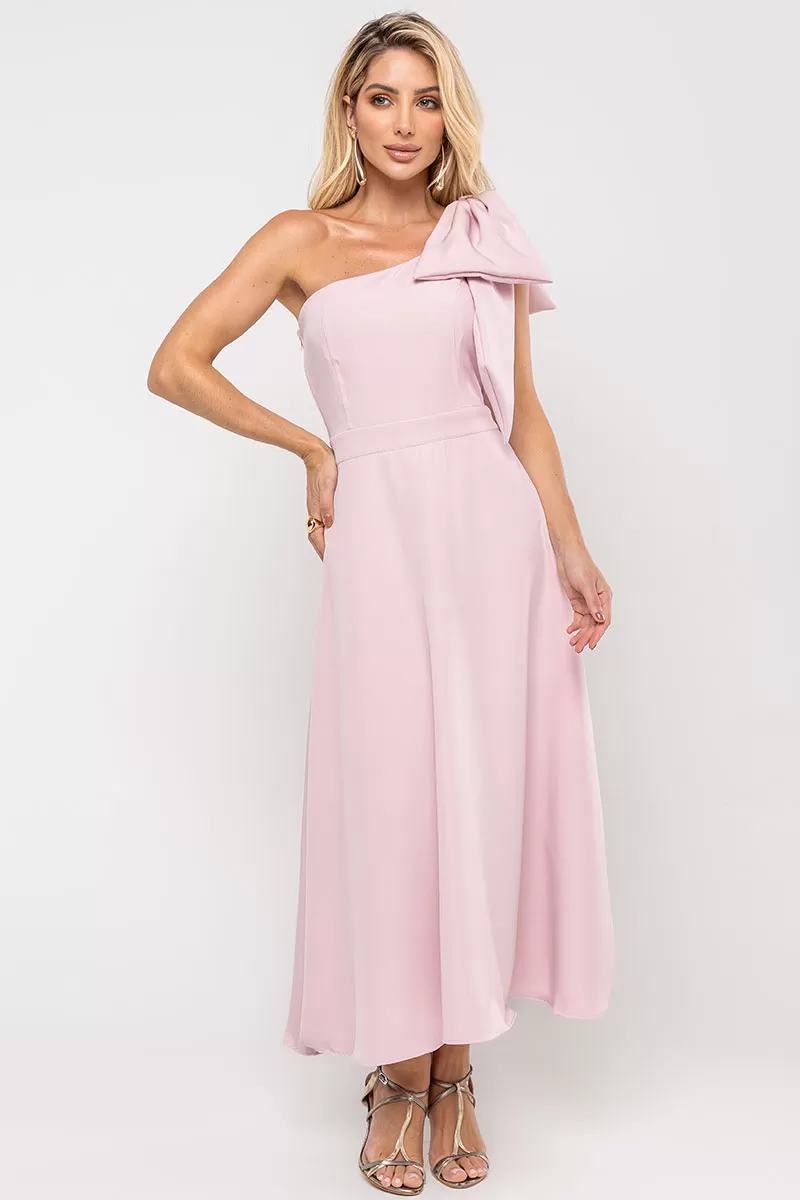Miss Misses - Vestido Glaucia Midi Rosa - 54625060