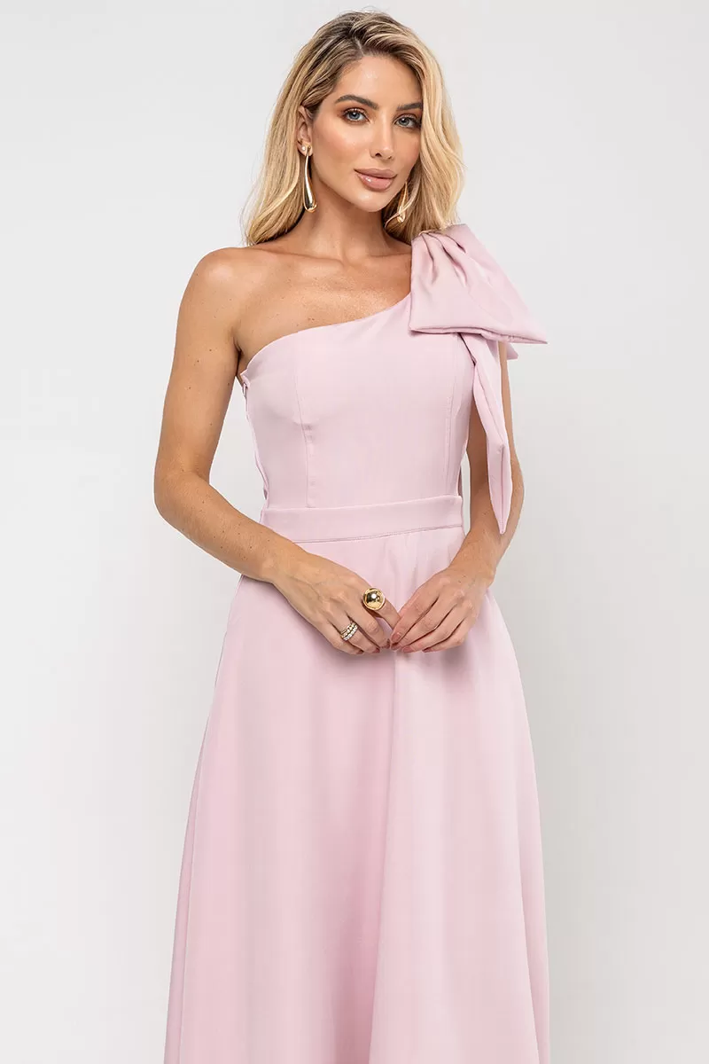 Miss Misses - Vestido Glaucia Midi Rosa - 54625060