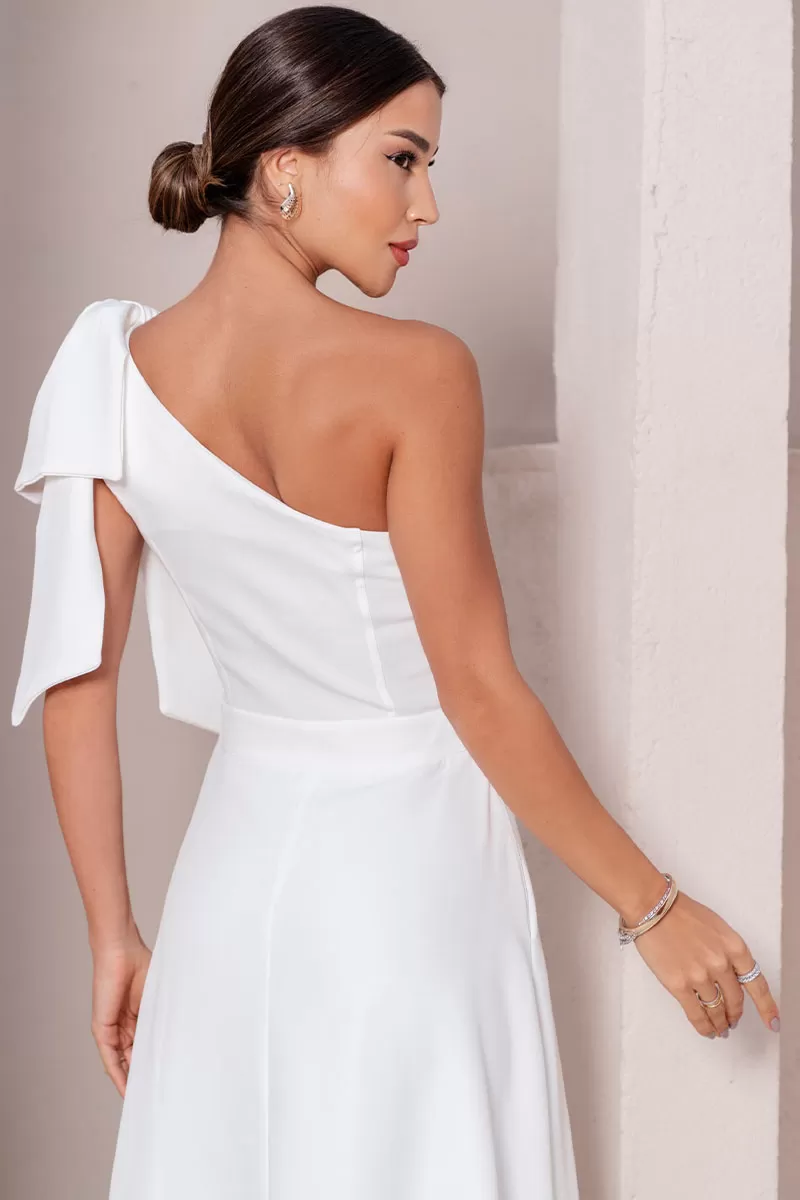 Miss Misses - Vestido Glaucia Midi Off White - 54625030