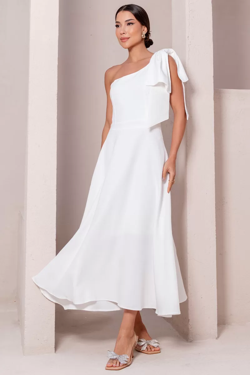 Miss Misses - Vestido Glaucia Midi Off White - 54625030