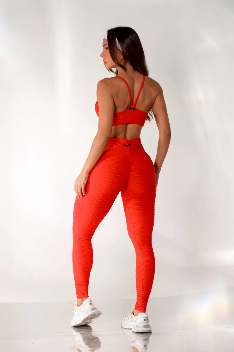 Canoan - Legging Scrunch Tropical Vermelha - 11220