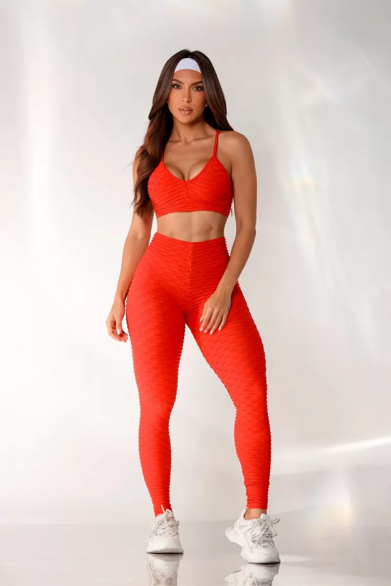 Canoan - Red Tropical Scrunch Leggings - 11220