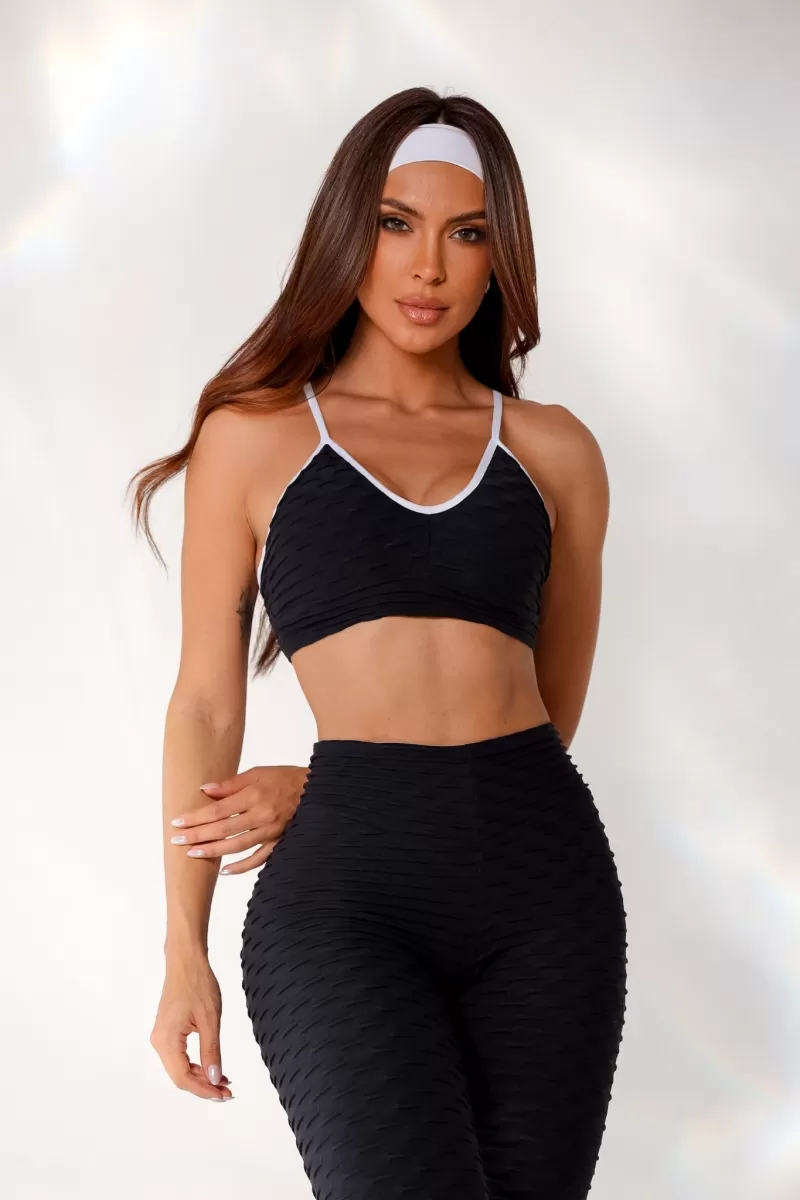 Canoan - Top Recorte Viés Bubble Preto - 72221