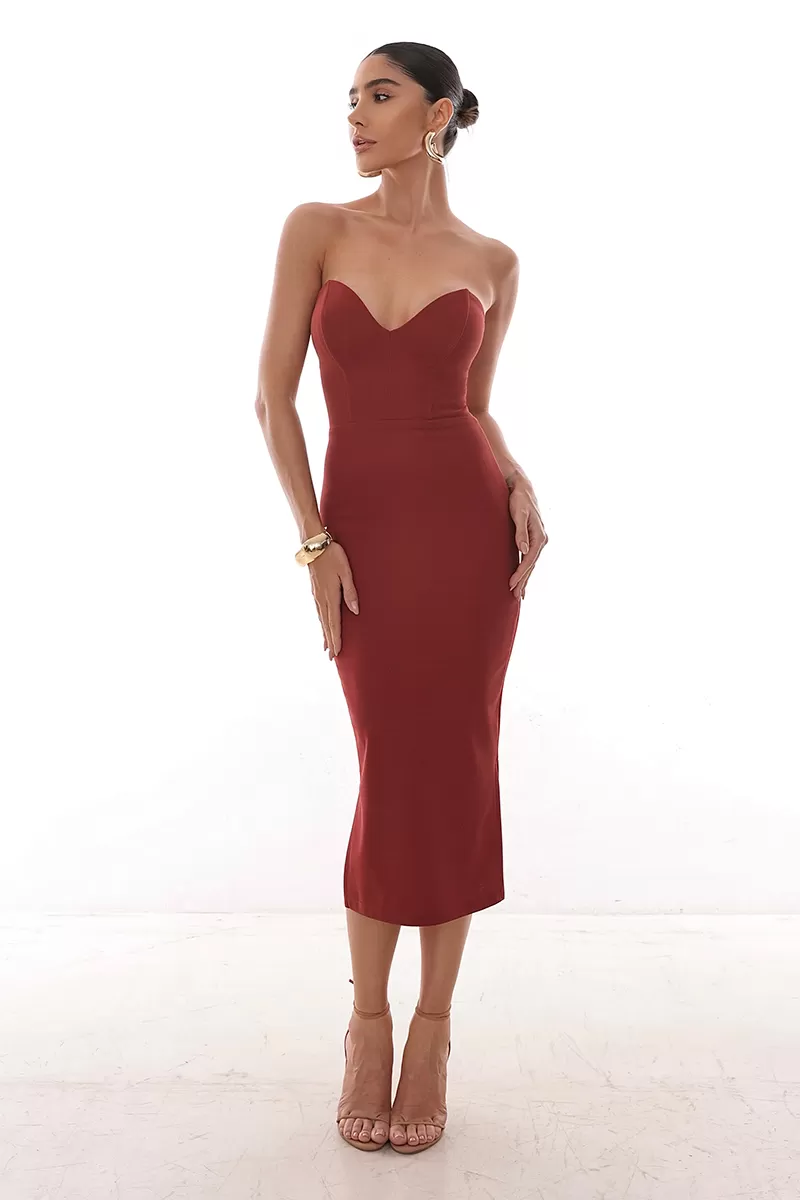 Dot Clothing - Vestido Dot Clothing Midi TQC Terracota - 2055TERRA