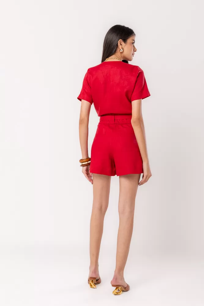 Hidrogênio - BLUSA DE LINHO PURO DECOTE V SAUVIGNON - 20348589