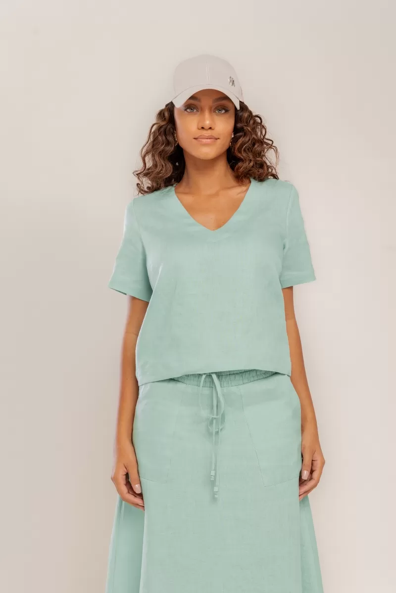 Hidrogênio - Peppermint V-Neck Top - 20348591