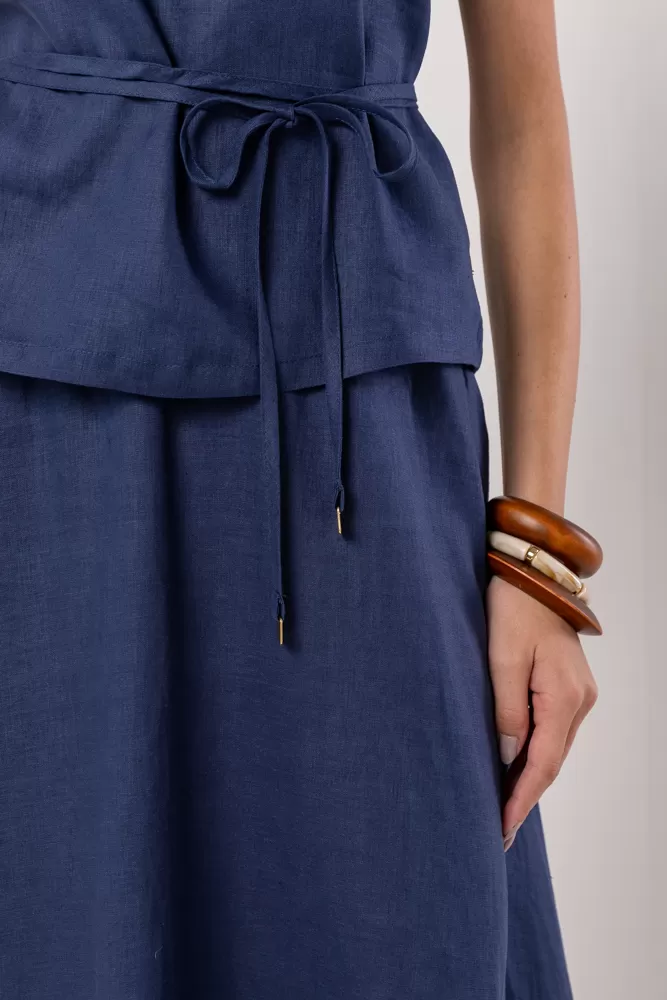 Hidrogênio - Tank Top with Navy Blue Roller Belt - 20493004