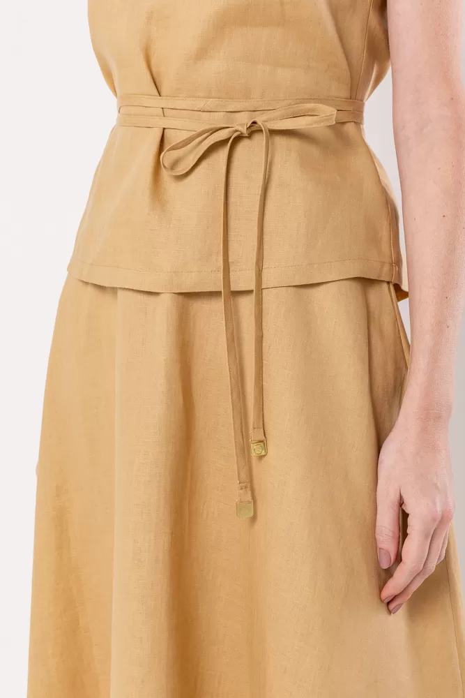 Hidrogênio - REGATA DE LINHO PURO C/ CINTO ROLETE CANGURU - 20493580