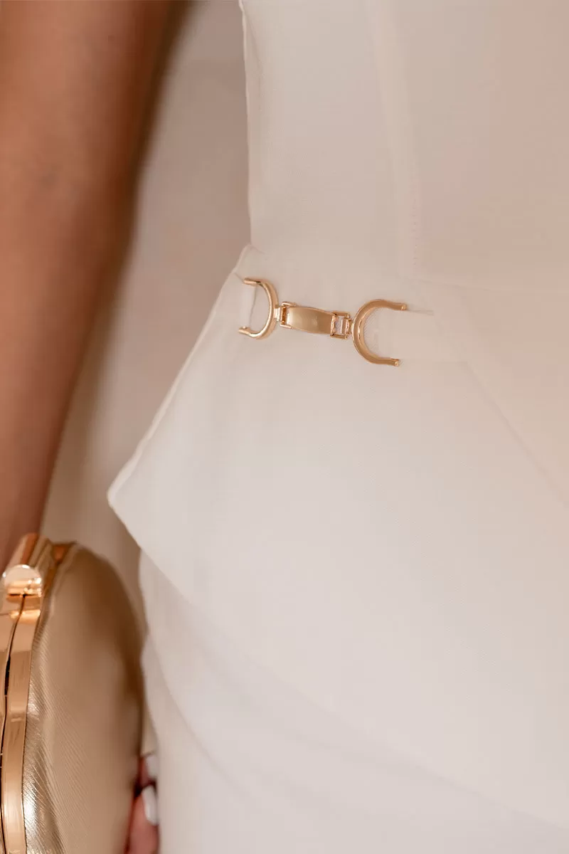 Miss Misses - Tiffany Short Tube Dress with Off-White Metal Detail - 54601030