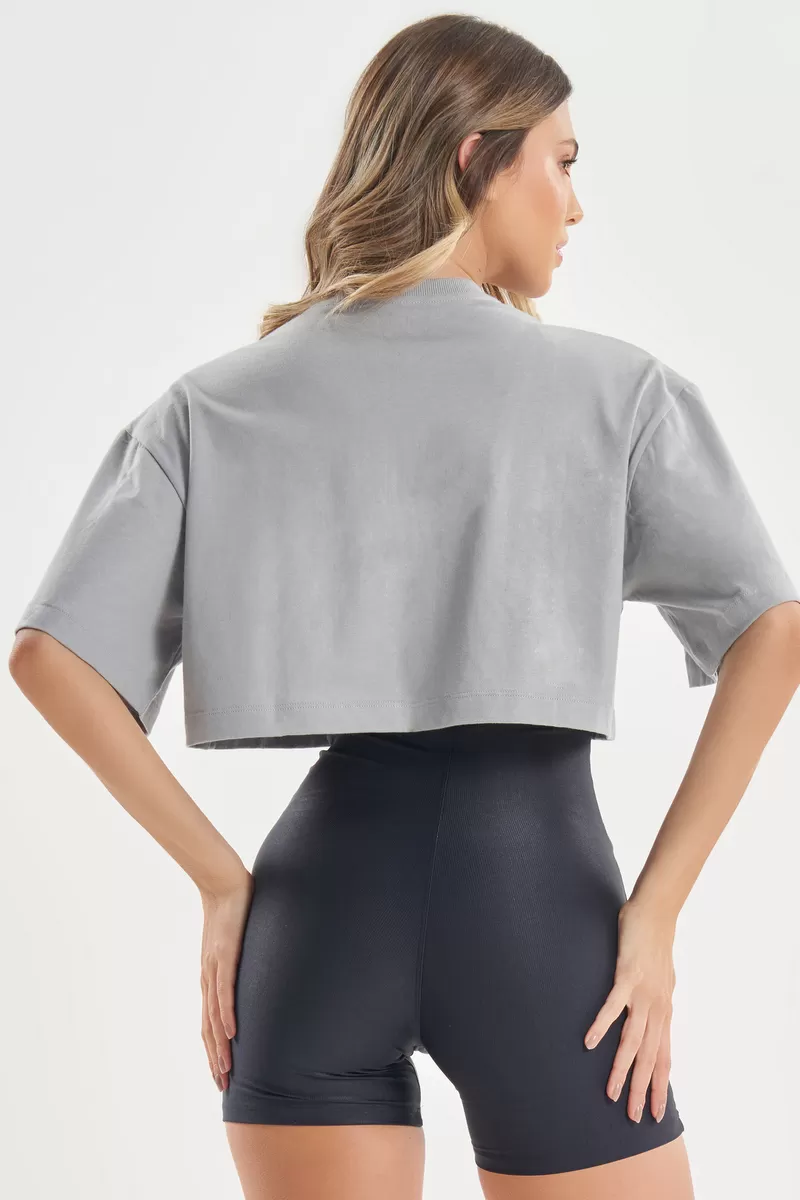 Lets Gym - Cropped Modern Move Cinza - 2799CZ