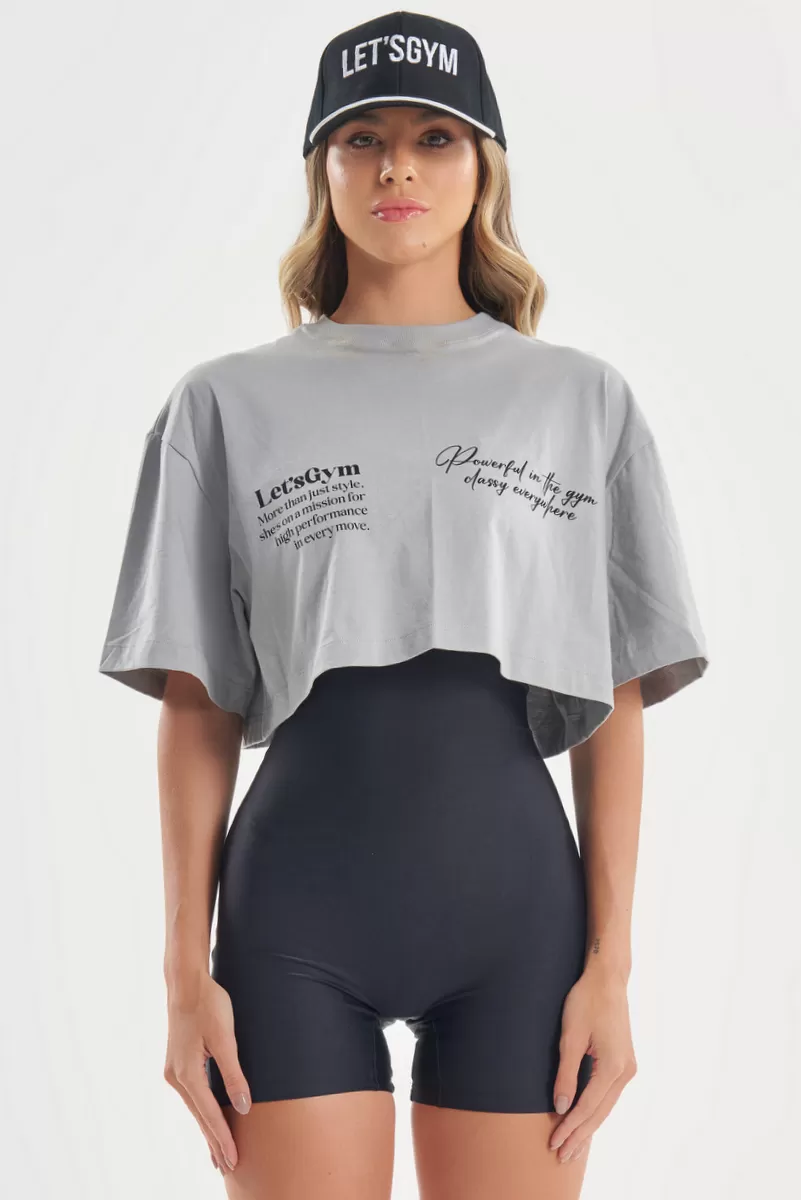 Lets Gym - Cropped Modern Move Cinza - 2799CZ