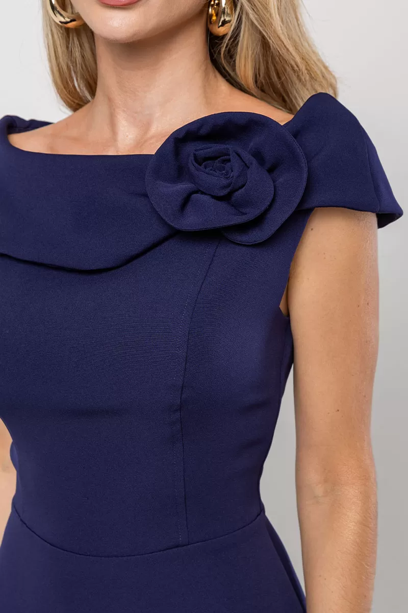 Miss Misses - Vestido Hilda Midi Marinho - 54592004