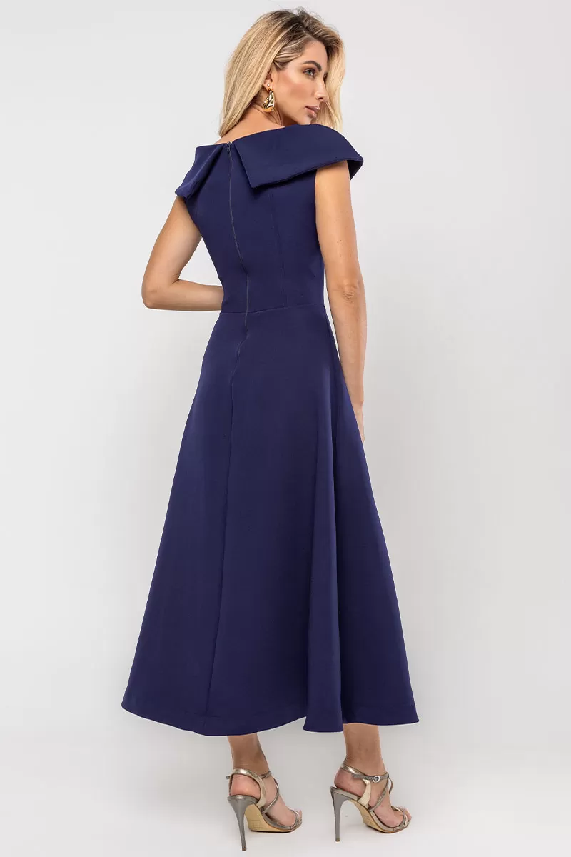 Miss Misses - Vestido Hilda Midi Marinho - 54592004