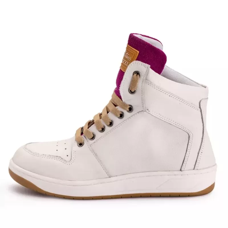 Trincks Calçados - Off-White/Purple Genuine Leather Sneakers - 20300
