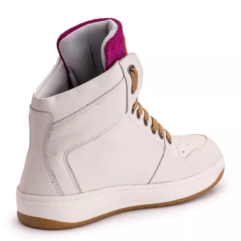 Trincks Calçados - Off-White/Purple Genuine Leather Sneakers - 20300