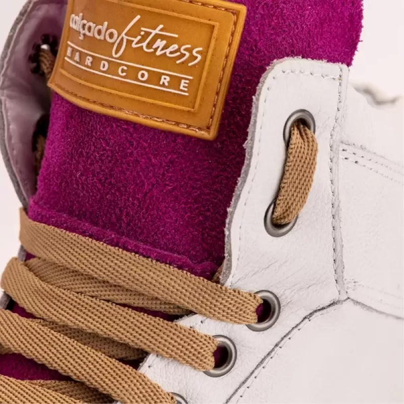 Trincks Calçados - Off-White/Purple Genuine Leather Sneakers - 20300