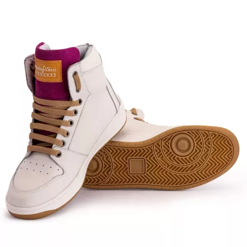 Trincks Calçados - Off-White/Purple Genuine Leather Sneakers - 20300