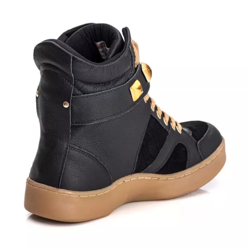 Trincks Calçados - Tennis Sneaker Genuine Leather Black - 10100