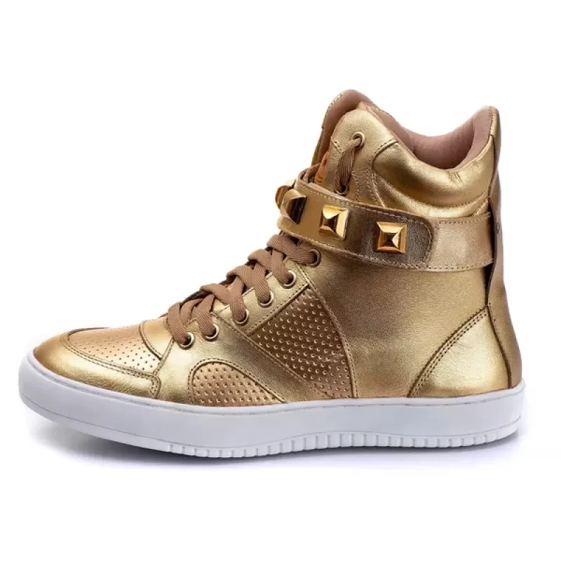 Trincks Calçados - Tennis Sneaker Genuine Leather Gold - 10100
