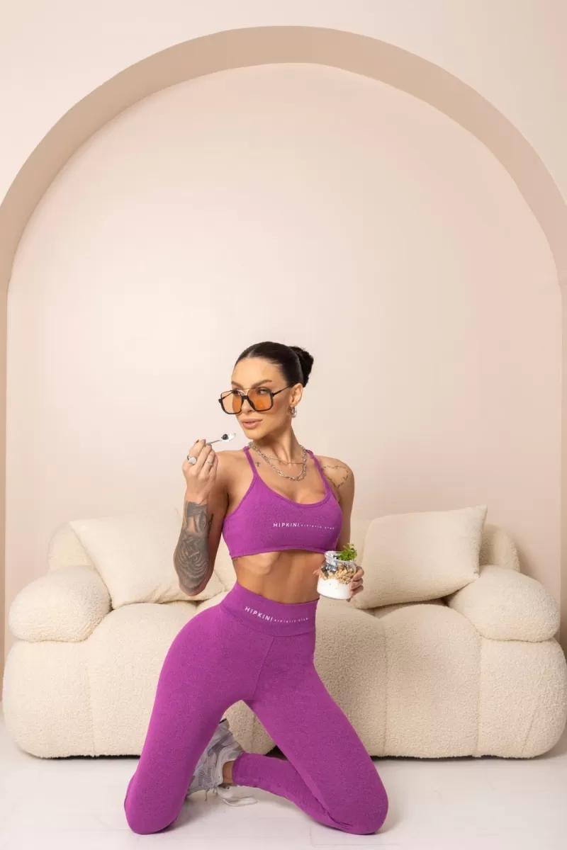 Hipkini - Fitness Leggings Brighten Raspberry with silk - 33331235