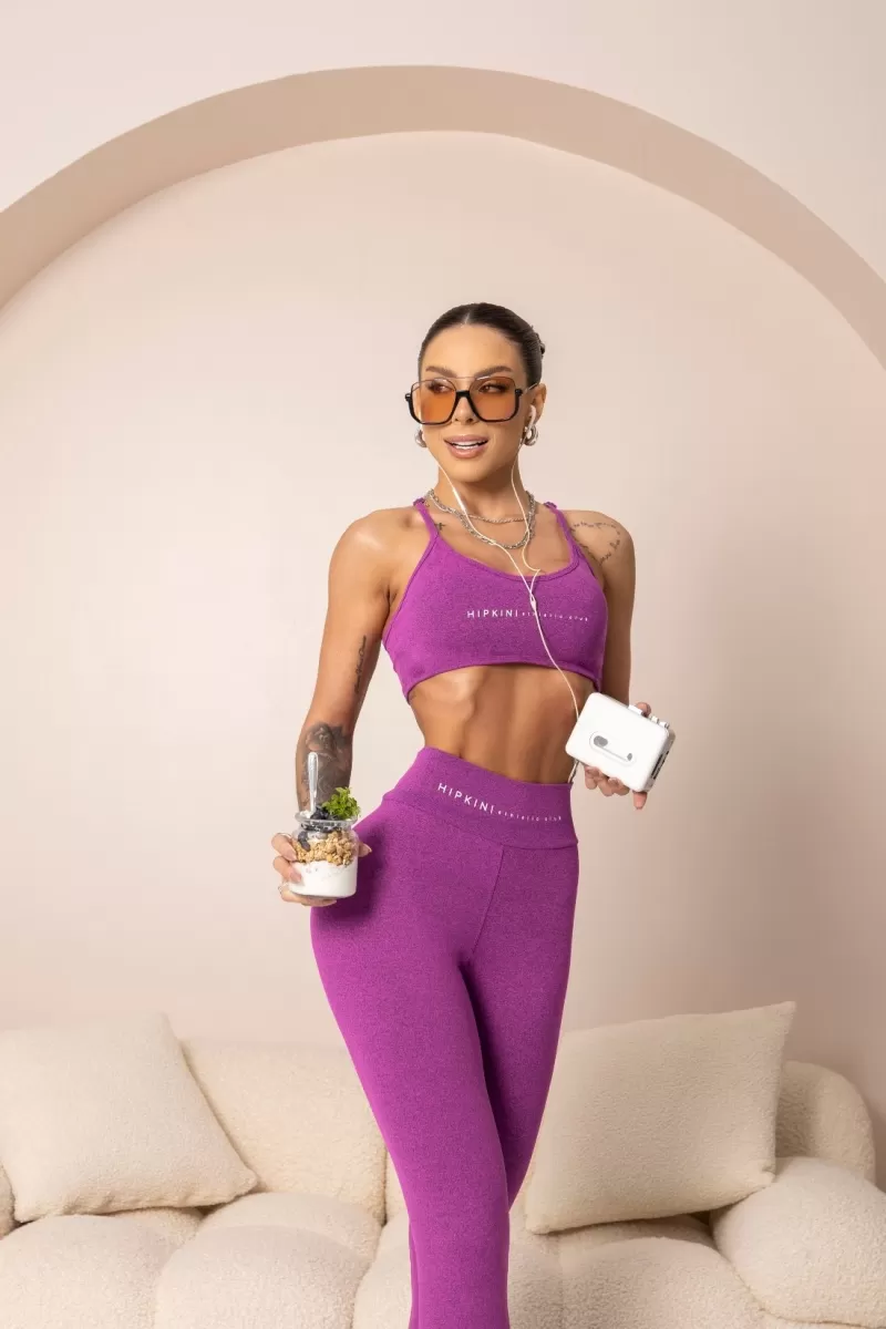 Hipkini - Fitness Leggings Brighten Raspberry with silk - 33331235