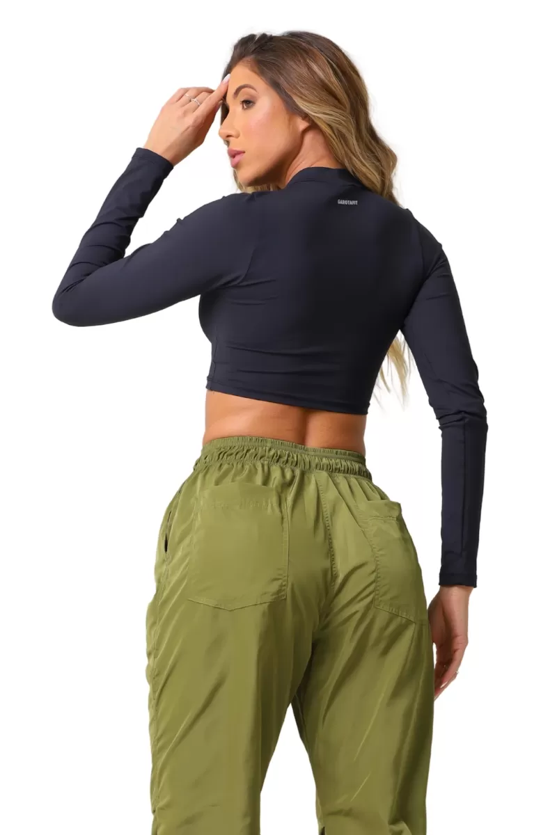 Garotafit - Cropped Bold Preto - BL243A
