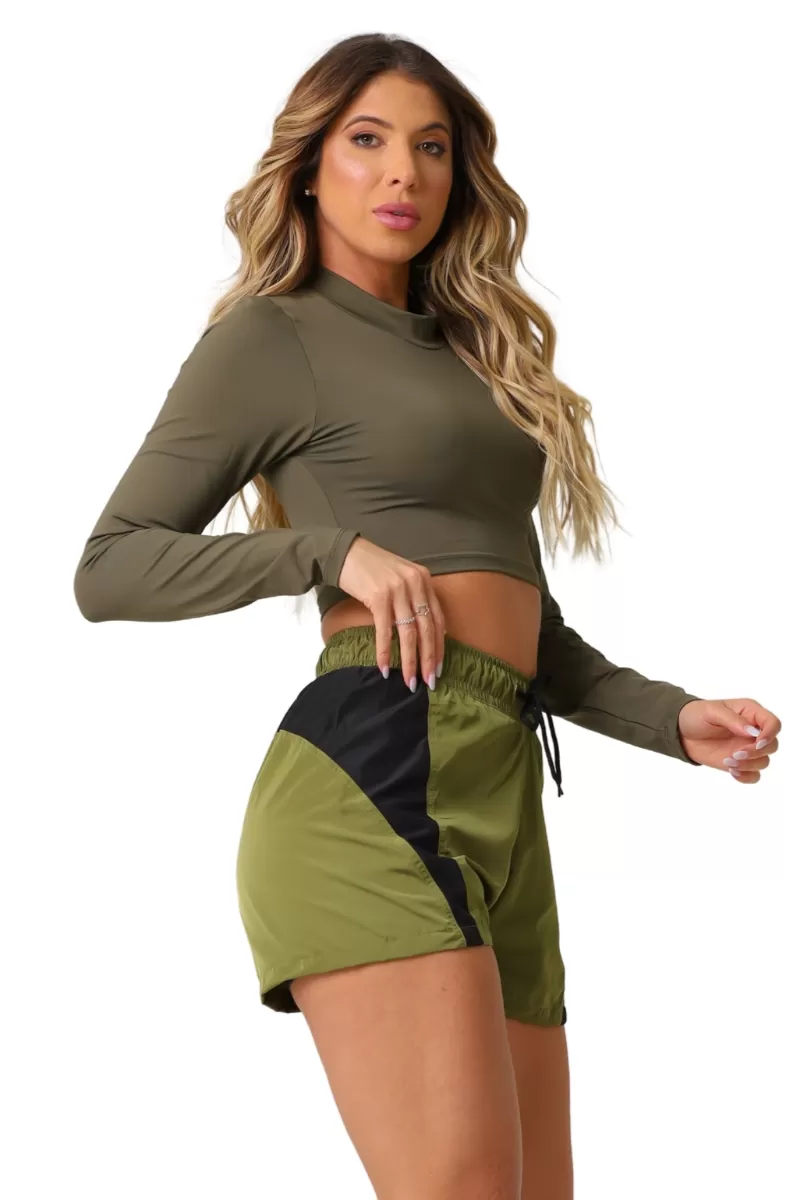 Garotafit - Military Green Bold Crop Top - BL243HM