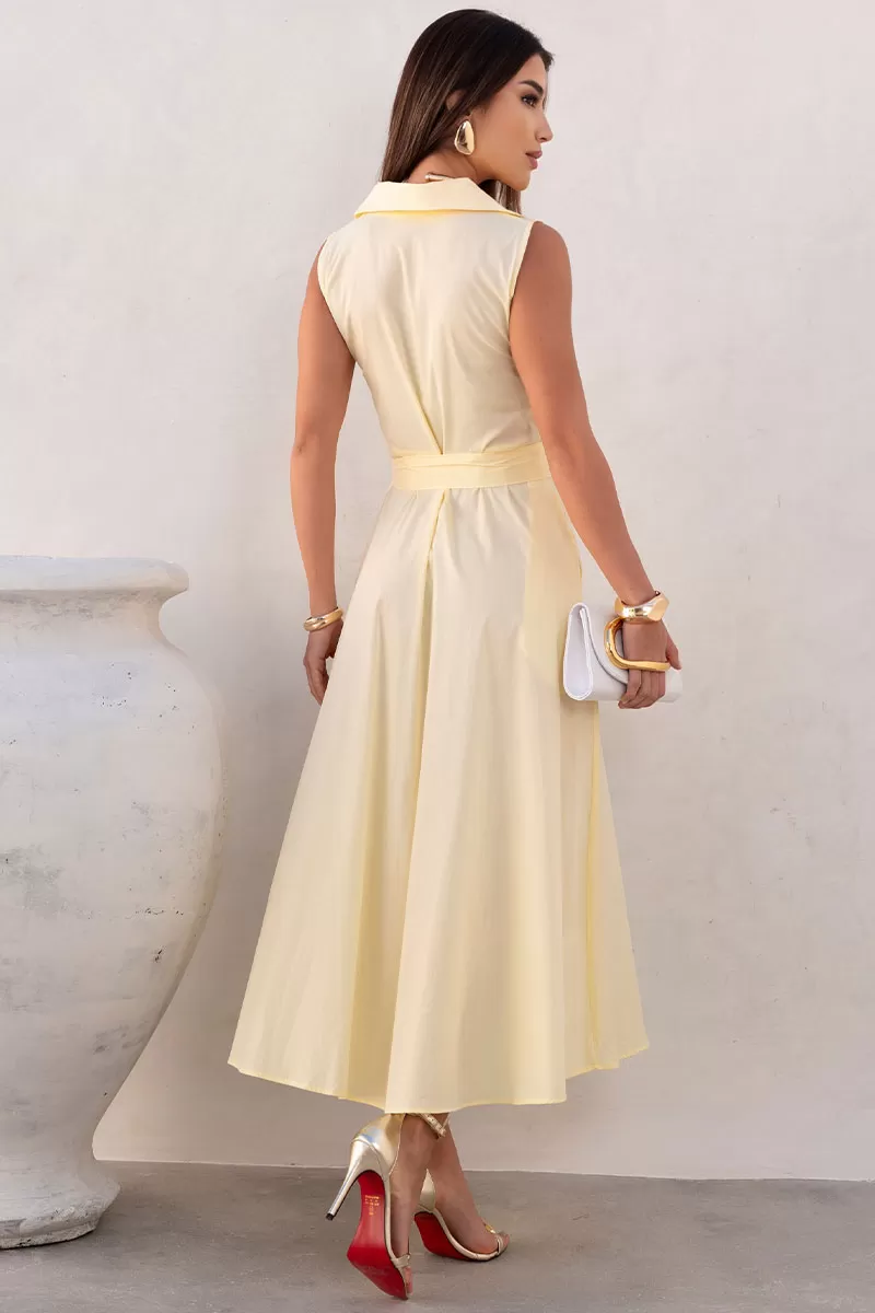 Miss Misses - Vestido Rose Midi Amarelo - 54602003