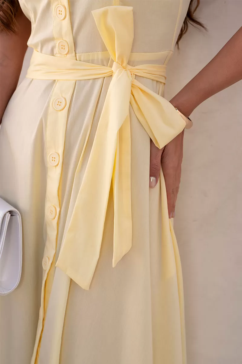 Miss Misses - Vestido Rose Midi Amarelo - 54602003