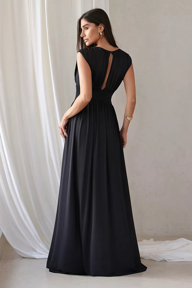 Dot Clothing - Dot Clothing Long Dress with 2 Slits in Black - 2776PRETO