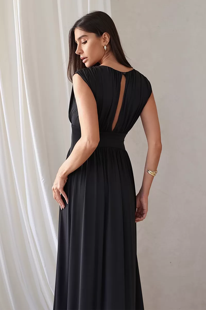 Dot Clothing - Dot Clothing Long Dress with 2 Slits in Black - 2776PRETO