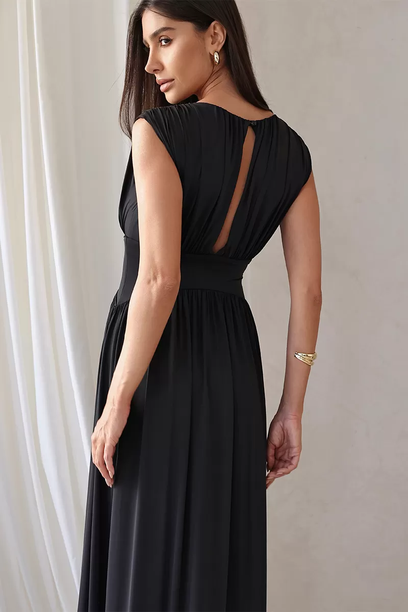 Dot Clothing - Dot Clothing Long Dress with 2 Slits in Black - 2776PRETO