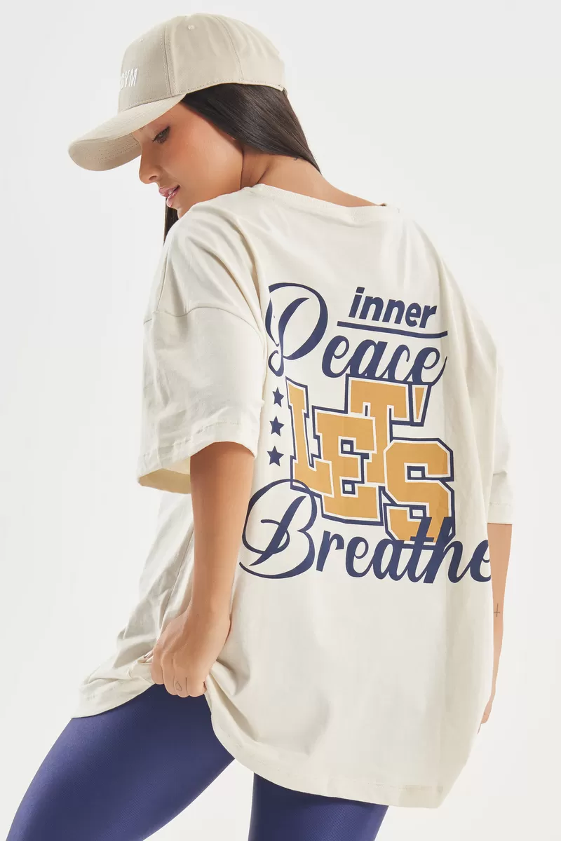 Lets Gym - Camiseta Oversized Shades Off White - 2733OFW