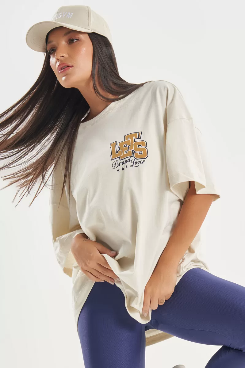 Lets Gym - Camiseta Oversized Shades Off White - 2733OFW