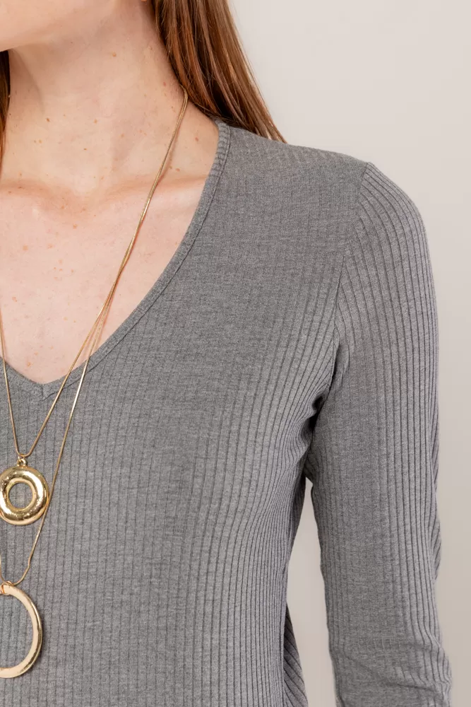 Hidrogênio - LONG SLEEVE V-NECK BLOUSE MIXED - 18235014