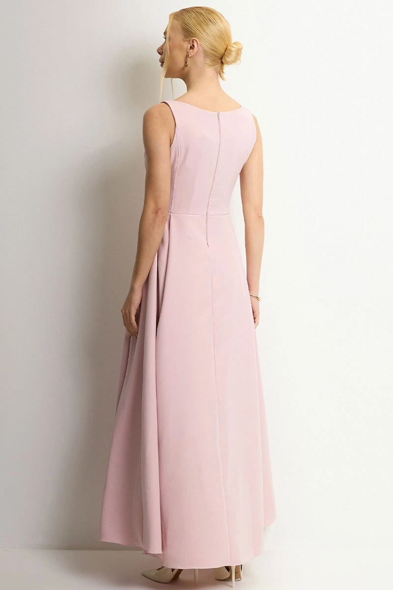 Miss Misses - Eliza Long Dress with Pink Zipper - 54632060