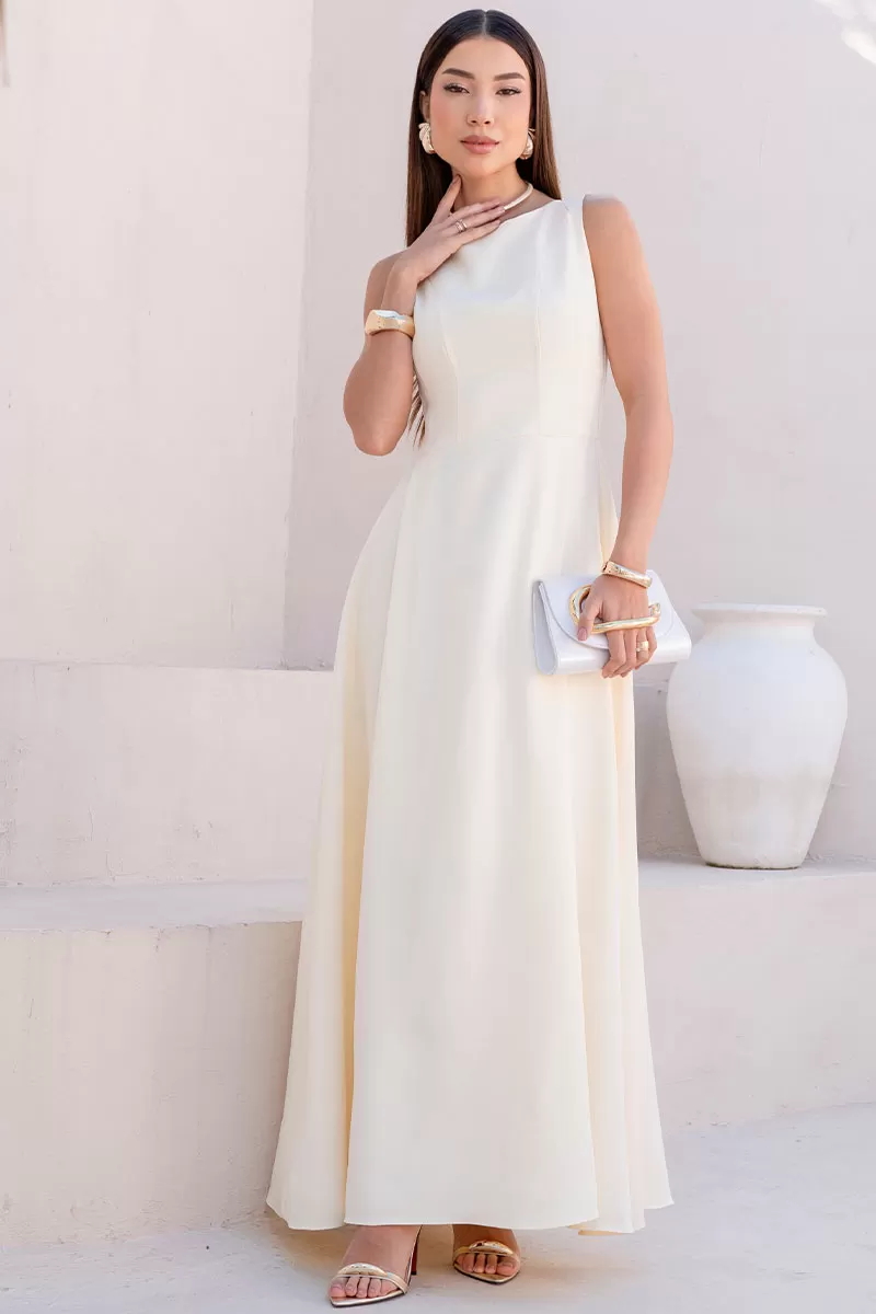 Miss Misses - Eliza Long Dress with Yellow Zipper - 54632003