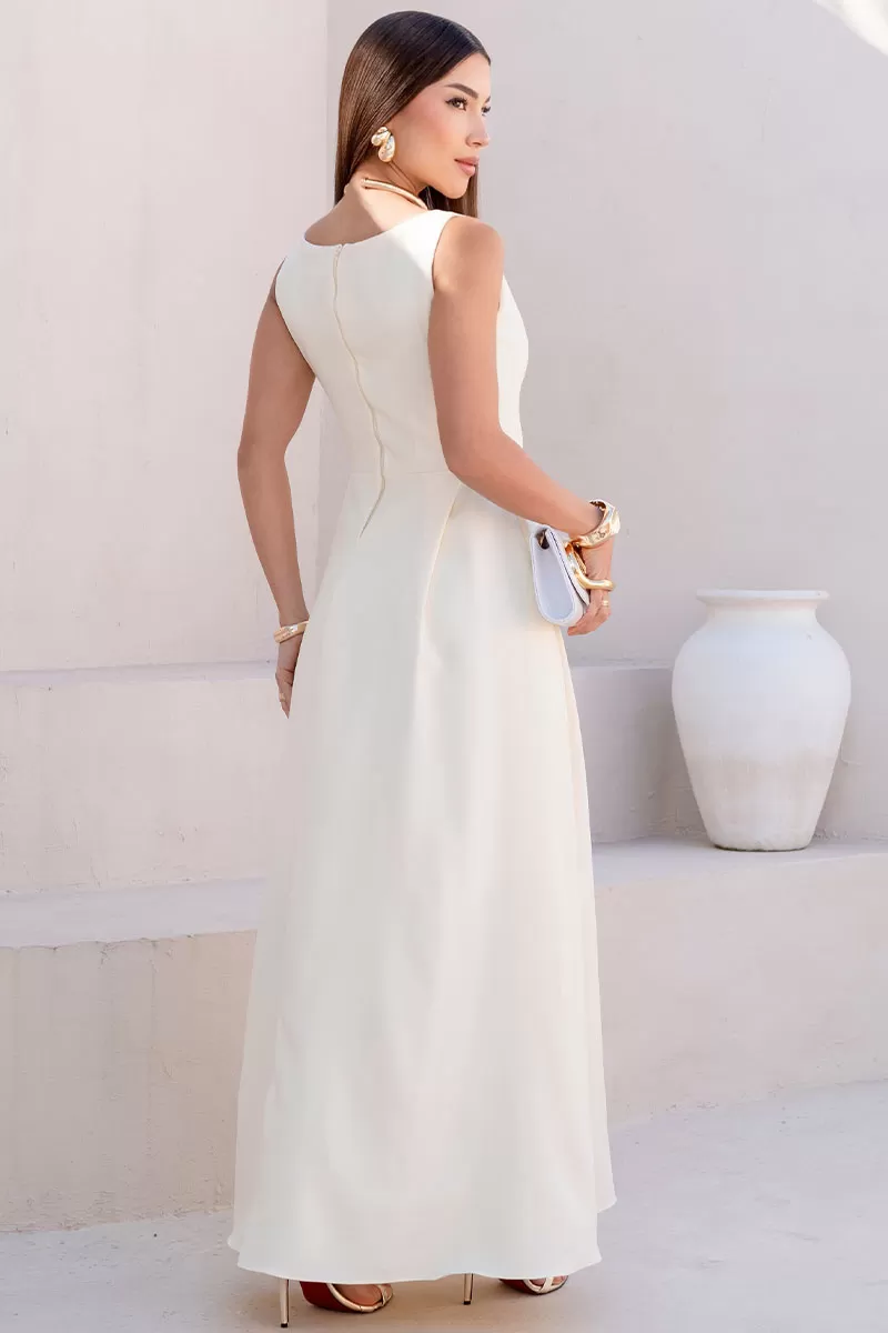 Miss Misses - Eliza Long Dress with Yellow Zipper - 54632003