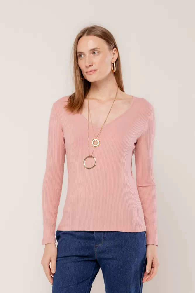 Hidrogênio - LONG SLEEVE V-NECK BLOUSE JASMIN - 18235419