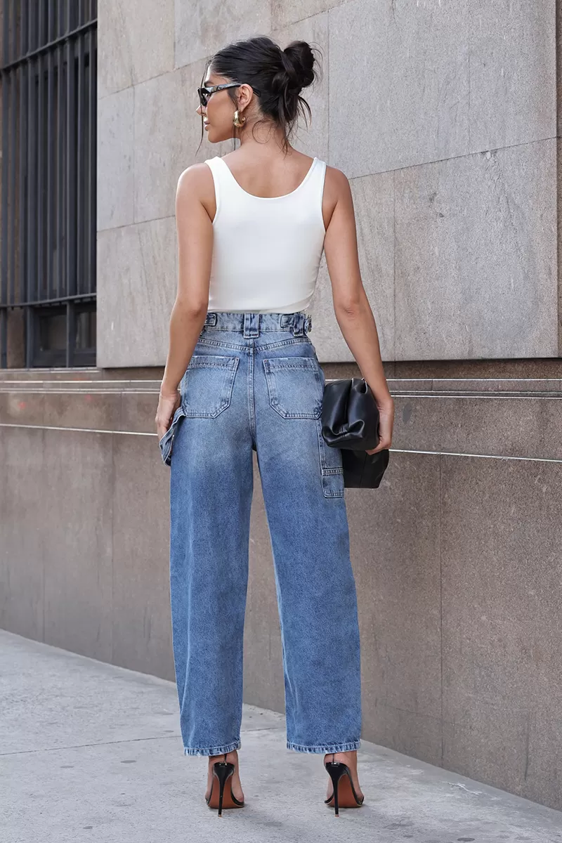 Dot Clothing - Calça Jeans Dot Clothing Ballon Azul - JE0021AZUL