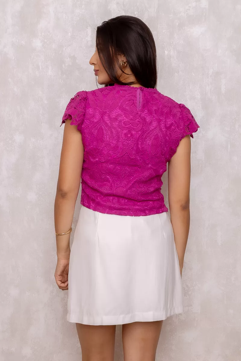 Dress Us - Olivia Fuchsia Lace Shirt - D0007FUCSIA