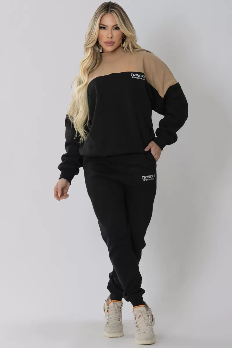 Trincks - Conjunto Moletom Preto Areia - 